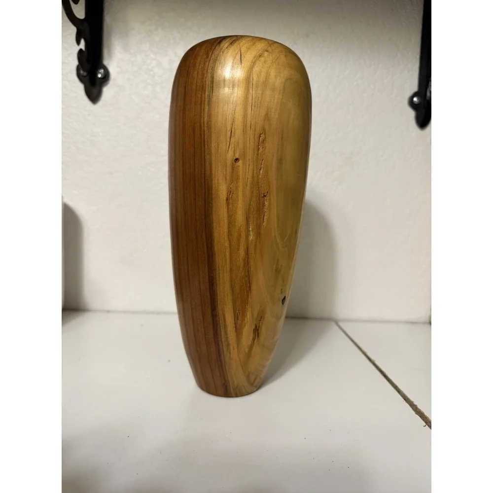 Vintage Wood Vase Signed‎ Redwood R L Phillips